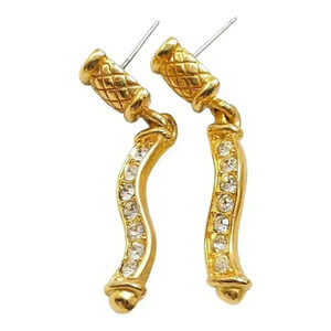 ParkLane Jewelry Priscilla Pe Rhinestone Dangle Earrings Gold Tone